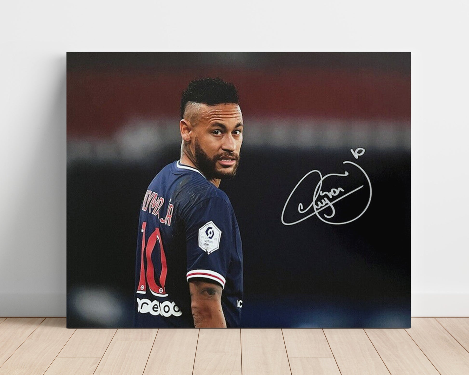 Neymar Jr PSG Iconic Look Back Soccer Print 16x20 Unframed Print soccer wall art print – Soccer Prints decor