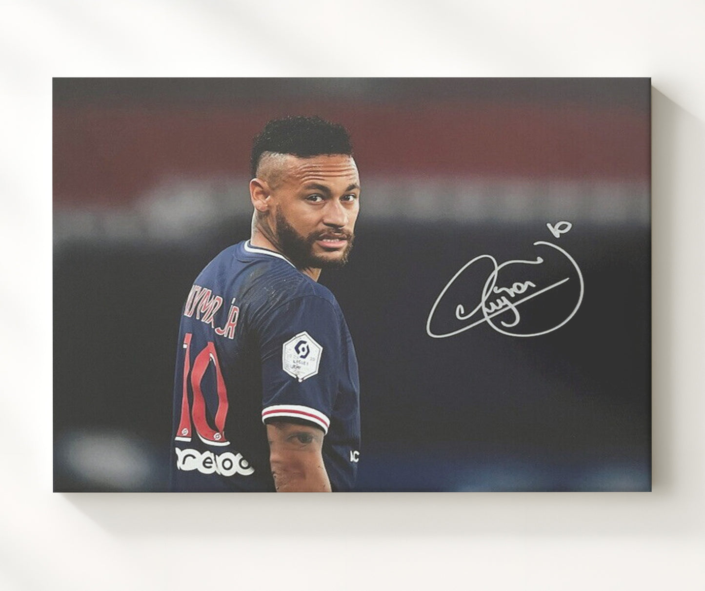 Neymar Jr PSG Iconic Look Back Soccer Print 20x24 Canvas soccer wall art print – Soccer Prints decor