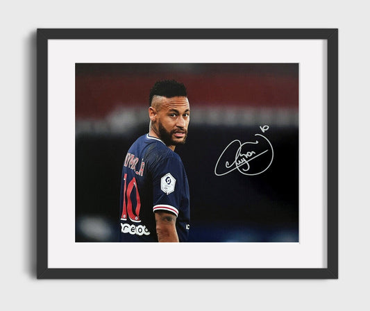 Neymar Jr PSG Iconic Look Back Soccer Print 16x20 Gallery Framed Artwork wall art print – soccer decor