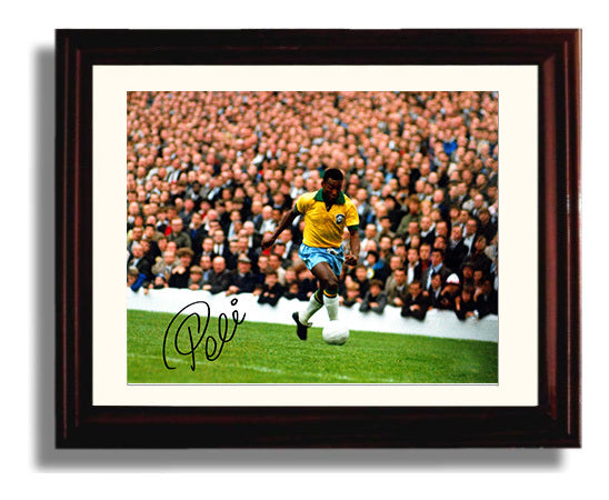Pele Brazil Eternal Champion Soccer Print 8x10 Beveled Frame soccer wall art print – Soccer Prints decor
