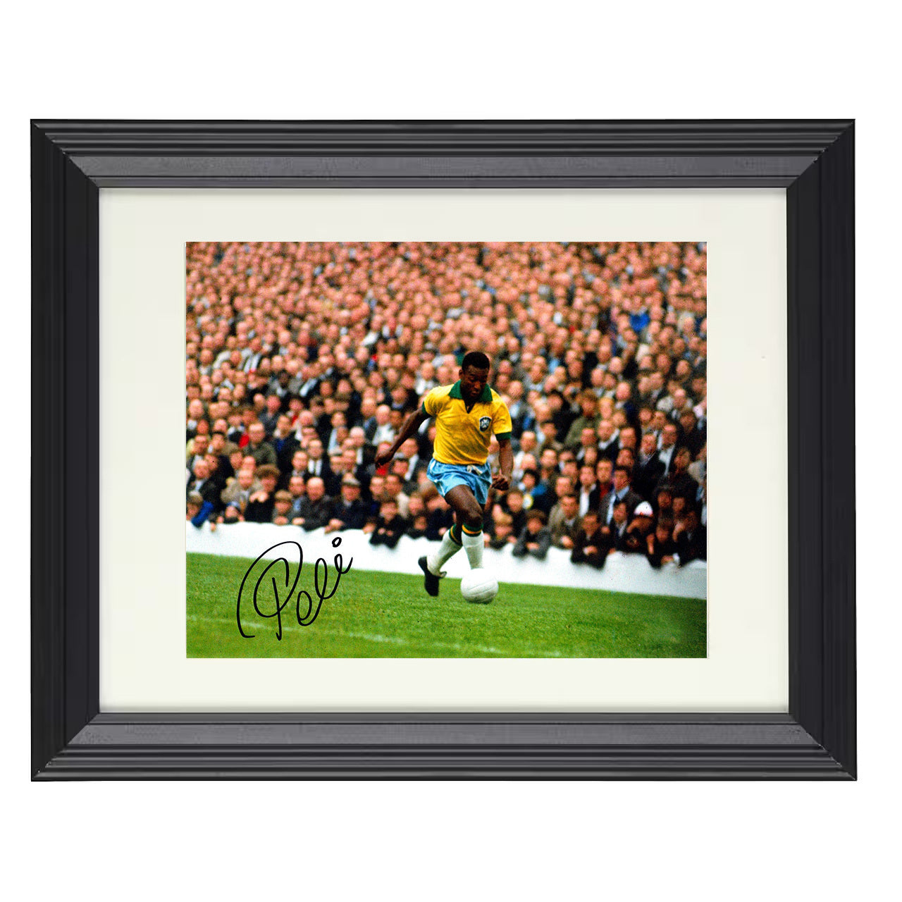 Pelé – Brazil Eternal Champion Image 8x10 matted black framed soccer wall art