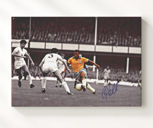 Pele Brazil Dribble Run - Canvas soccer wall art