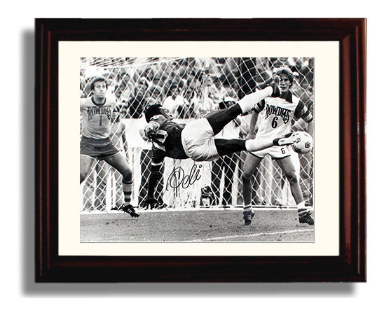 Pele Santos FC Legendary Bicycle Kick Goal Soccer Print 8x10 Beveled Frame soccer wall art print – Soccer Prints decor