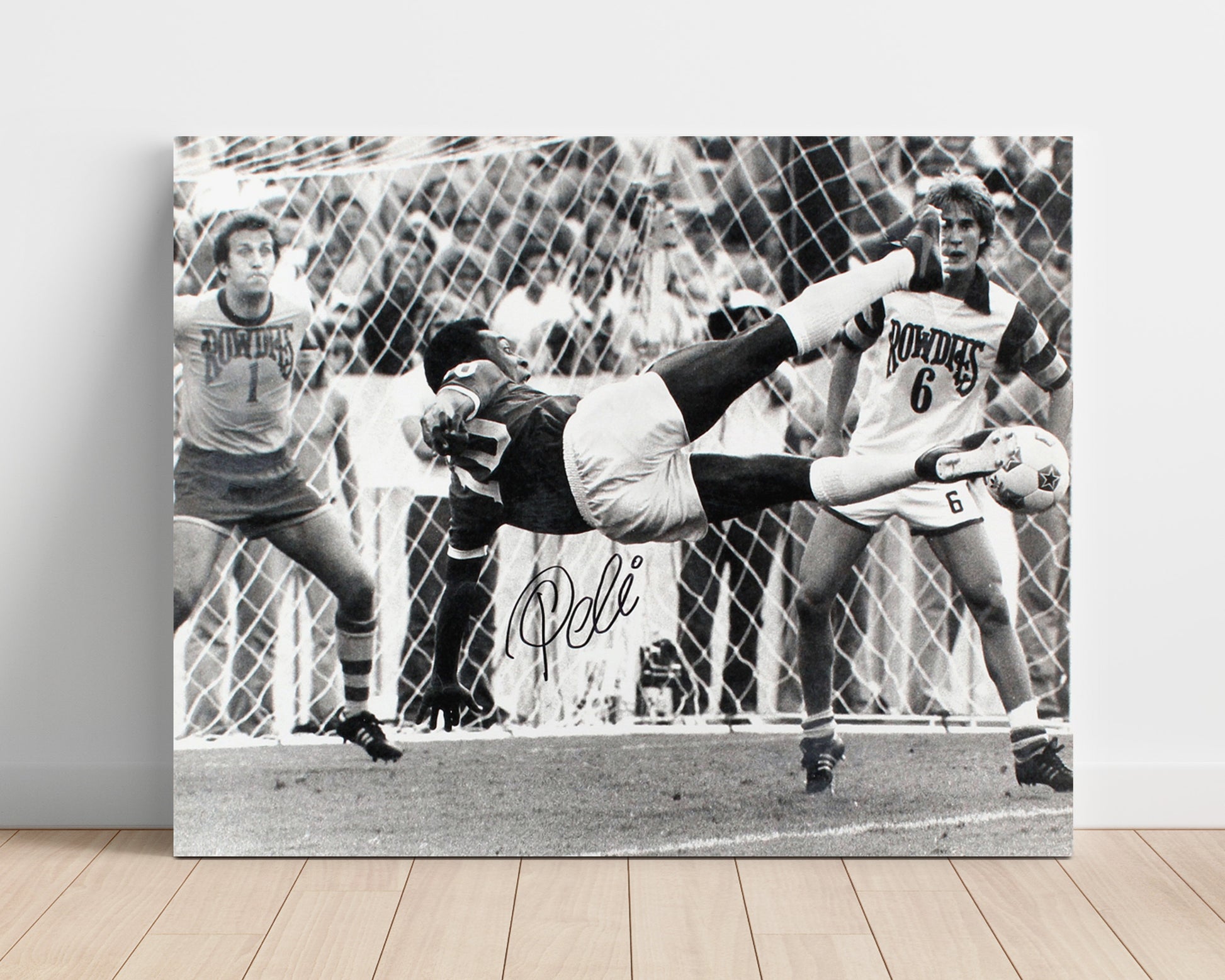 Pele Santos FC Legendary Bicycle Kick Goal Soccer Print 16x20 Unframed Print soccer wall art print – Soccer Prints decor