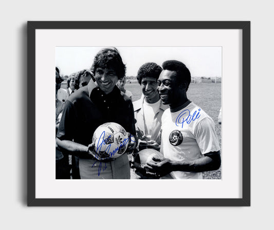 Pele and Joe Namath New York Cosmos Legends Meeting Soccer Print 16x20 Gallery Framed Artwork wall art print – soccer decor