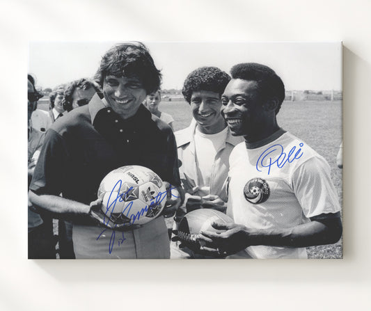 Pele and Joe Namath New York Cosmos Legends Meeting - Canvas soccer wall art