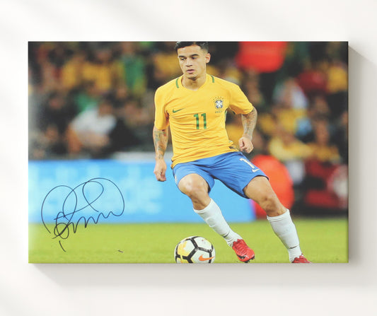 Philippe Coutinho Brazil Dribble Control - Canvas soccer wall art