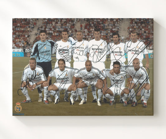 Real Madrid Galacticos Team Lineup - Canvas soccer wall art