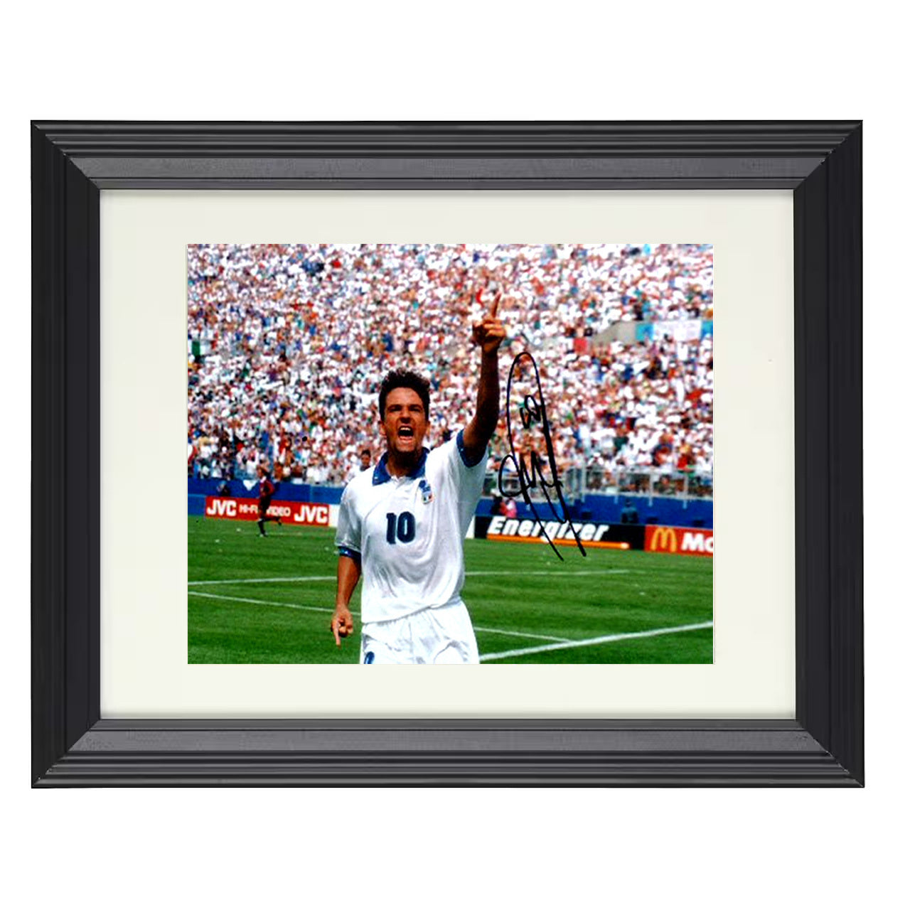 Roberto Baggio – Italy World Cup Celebration Point 8x10 matted black framed soccer wall art