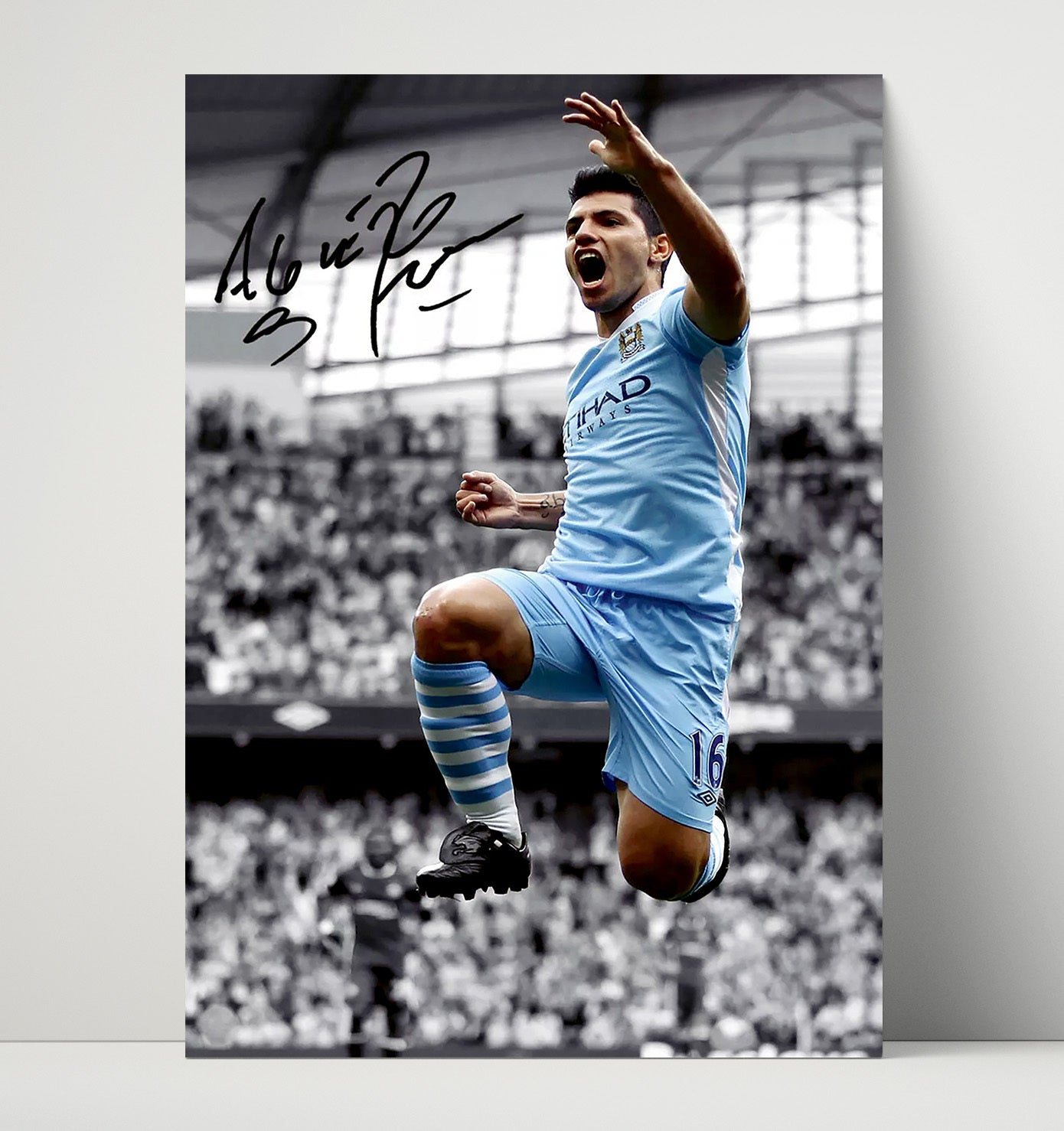 Sergio Aguero Manchester City Last Minute Title Winning Goal 2012 Soccer Wall 16x20 Unframed Print soccer wall art print – Soccer Prints decor