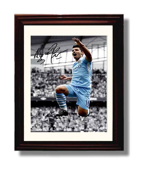 Sergio Aguero Manchester City Last Minute Title Winning Goal 2012 Soccer Wall 8x10 Beveled Frame soccer wall art print – Soccer Prints decor
