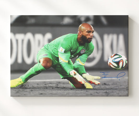 Tim Howard USA Diving Goalkeeper Save - Canvas soccer wall art