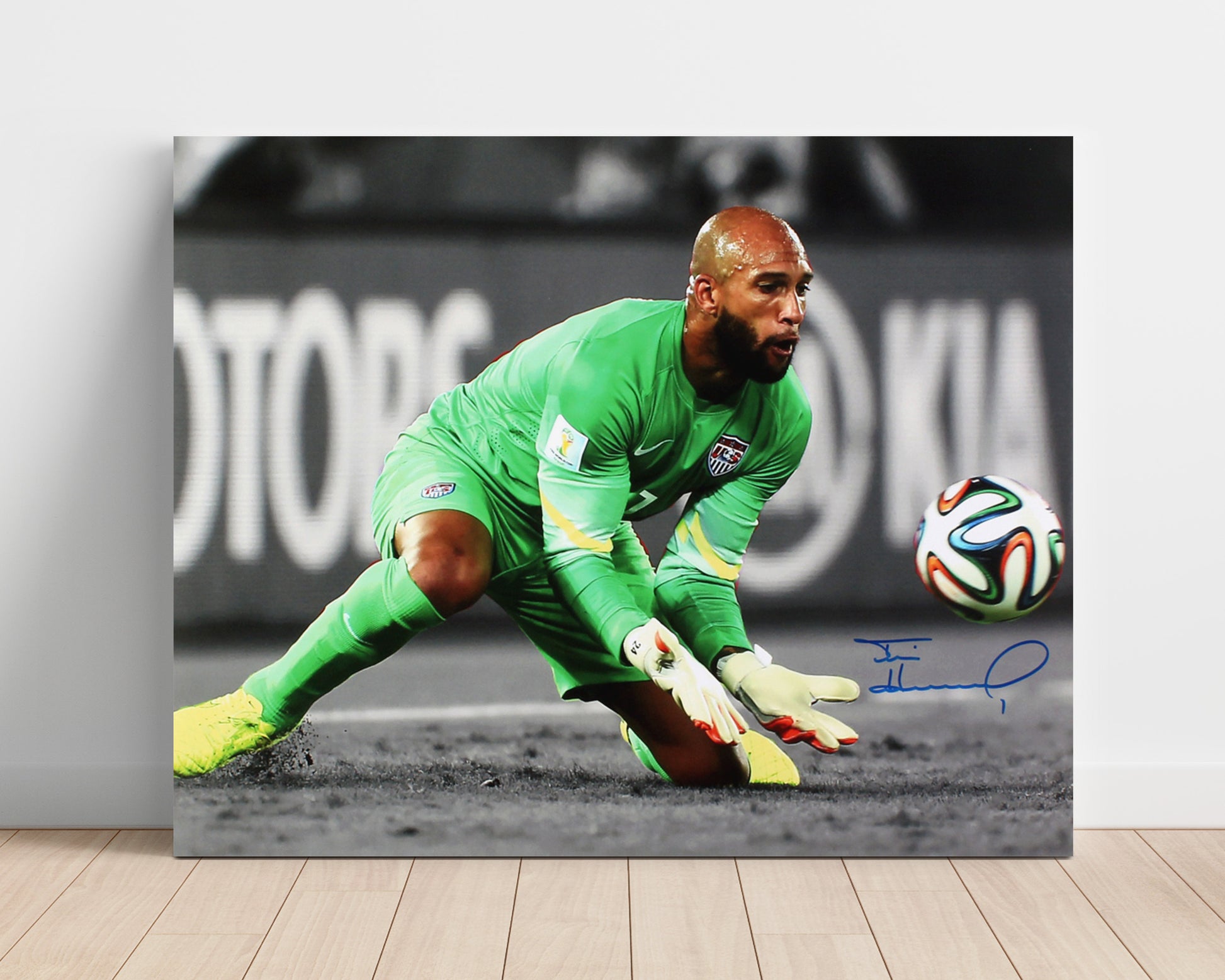 Tim Howard USA Diving Goalkeeper Save Soccer Print 16x20 Unframed Print soccer wall art print – Soccer Prints decor