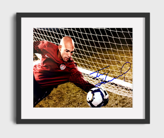 Tim Howard USA Net Side Save Reach Soccer Print 16x20 Gallery Framed Artwork wall art print – soccer decor