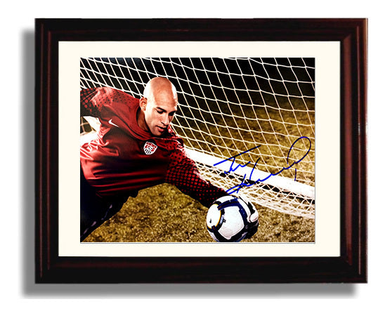 Tim Howard USA Net Side Save Reach Soccer Print 8x10 Beveled Frame soccer wall art print – Soccer Prints decor