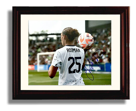 Trinity Rodman USA Throw in Setup Soccer Print 8x10 Beveled Frame soccer wall art print – Soccer Prints decor
