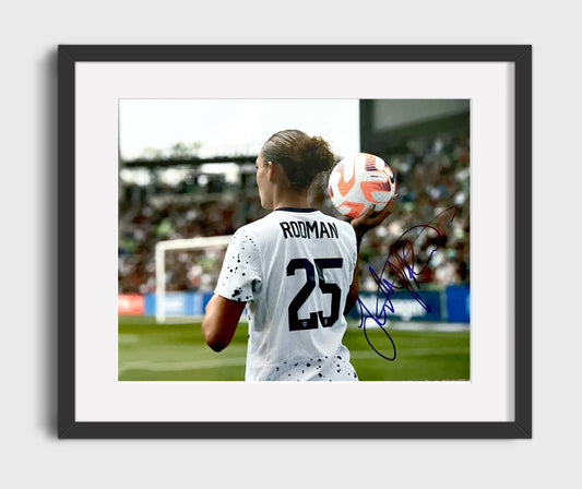 Trinity Rodman USA Throw in Setup Soccer Print 16x20 Gallery Framed Artwork wall art print – soccer decor