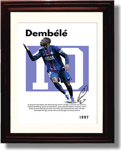 Soccer Legends - Dembele - No. 19 Player Bio Poster Framed 8x10 Matted Beveled Frame Beveled Frame wall art print – vintage decor