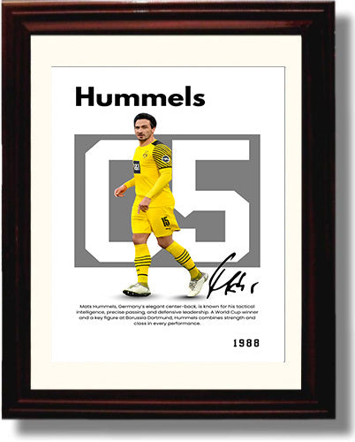 Soccer Legends - Hummels - No. 01 Player Bio Poster Framed 8x10 Matted Beveled Frame Beveled Frame wall art print – vintage decor