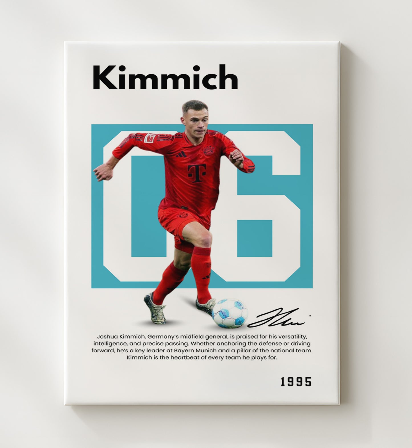 Soccer Legends - Kimmich - No. 17 Player Bio Poster 16x20 16x20 Canvas Wall Art wall art print – vintage decor