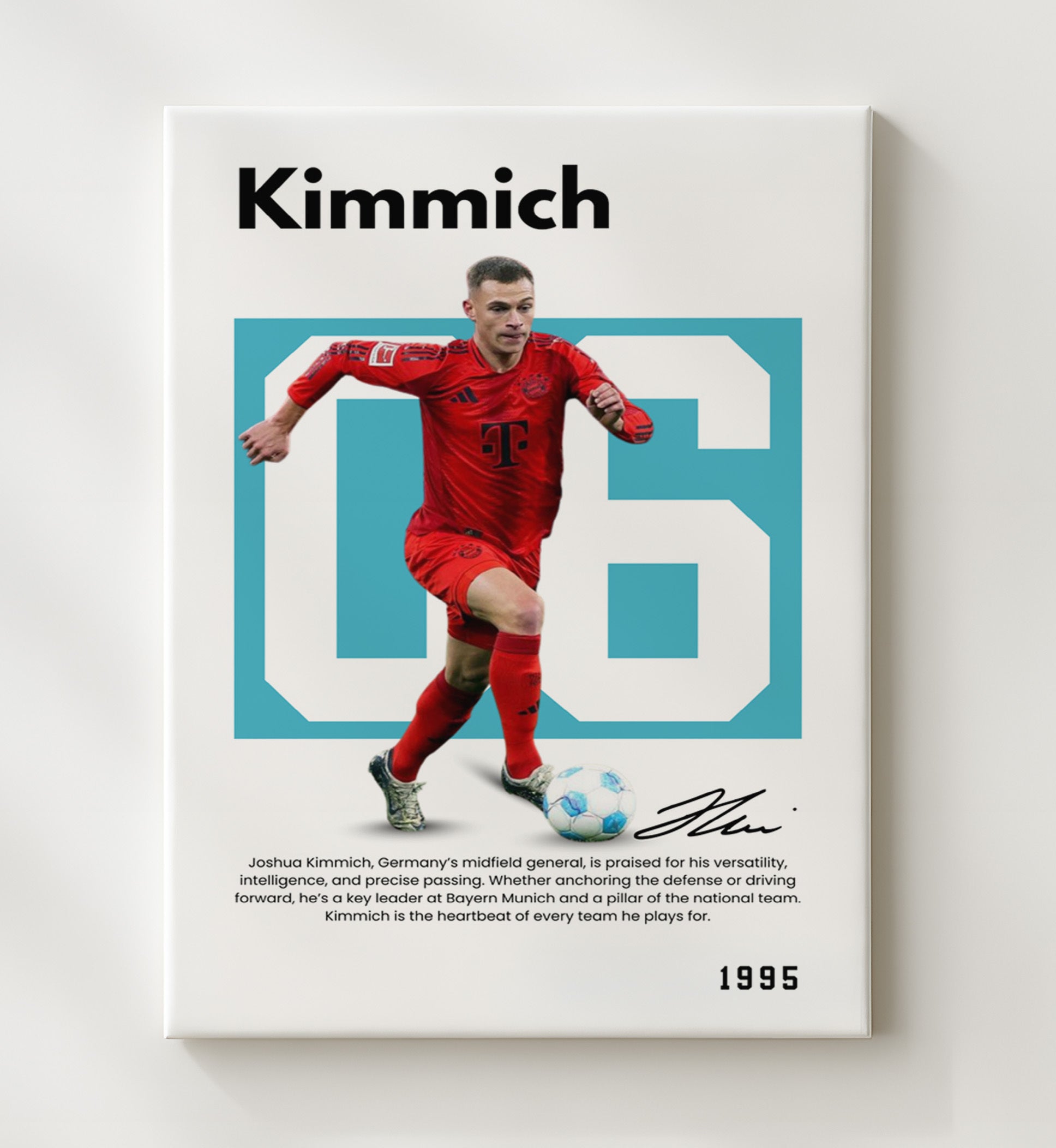 Soccer Legends - Kimmich - No. 17 Player Bio Poster 16x20 16x20 Canvas Wall Art wall art print – vintage decor