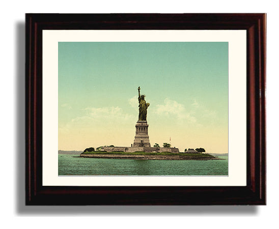 1910 Photo - Lady Liberty Stands Tall - Statue of Liberty Print - 8x10 Beveled Frame