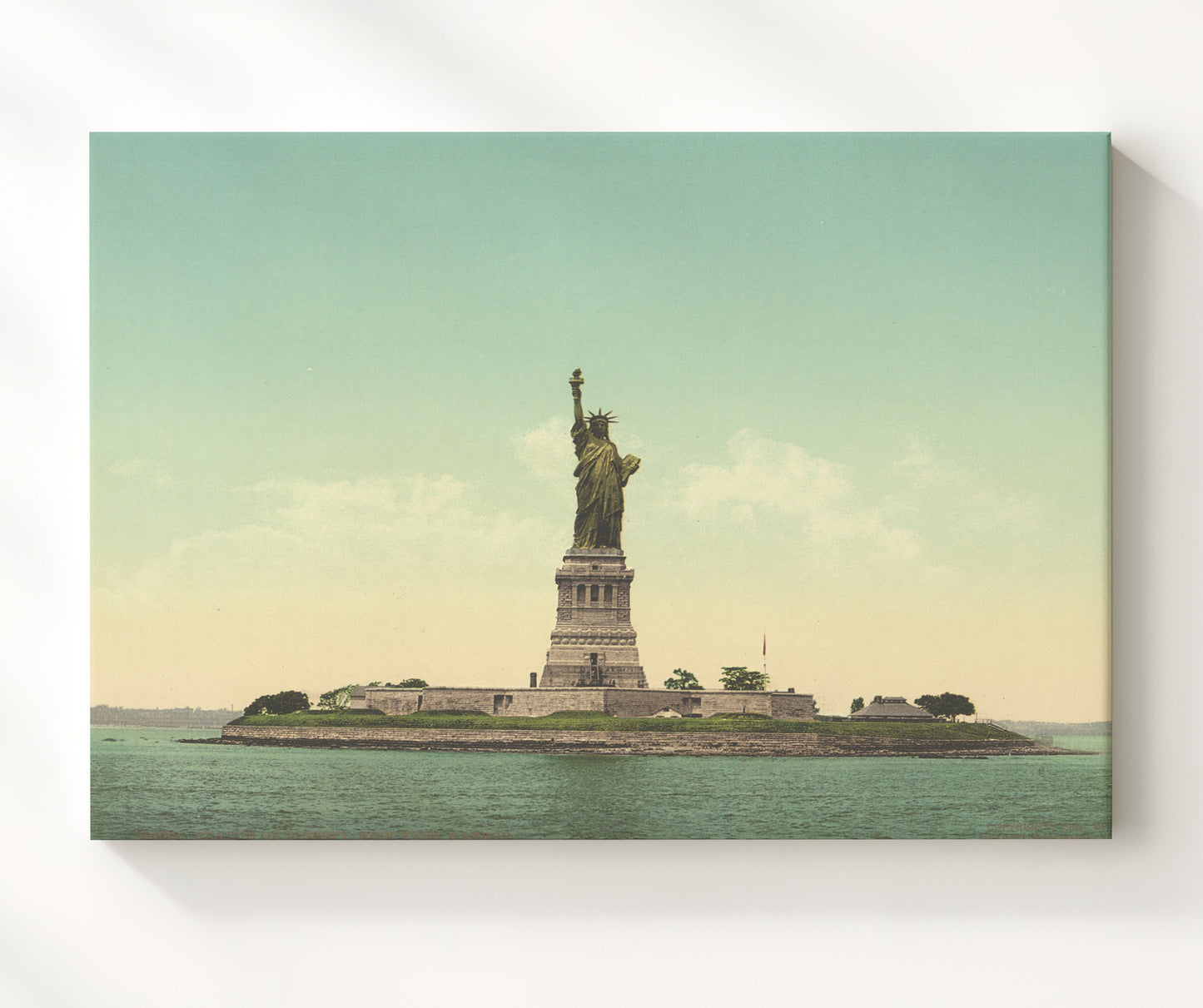 1910 Photo - Lady Liberty Stands Tall - Statue of Liberty Print - 20x24 Canvas