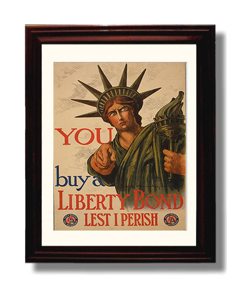 Buy a Liberty Bond - Lady Liberty Points the Way - Statue of Liberty Print - 8x10 Beveled Frame