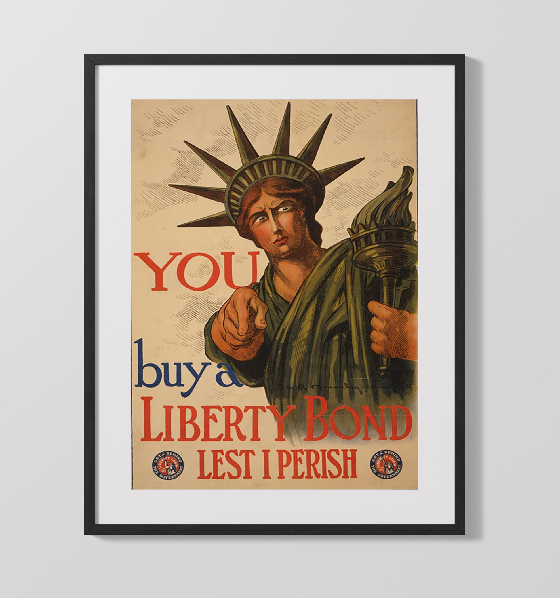 Buy a Liberty Bond - Lady Liberty Points the Way - Statue of Liberty Print - 16x20 Gallery Frame