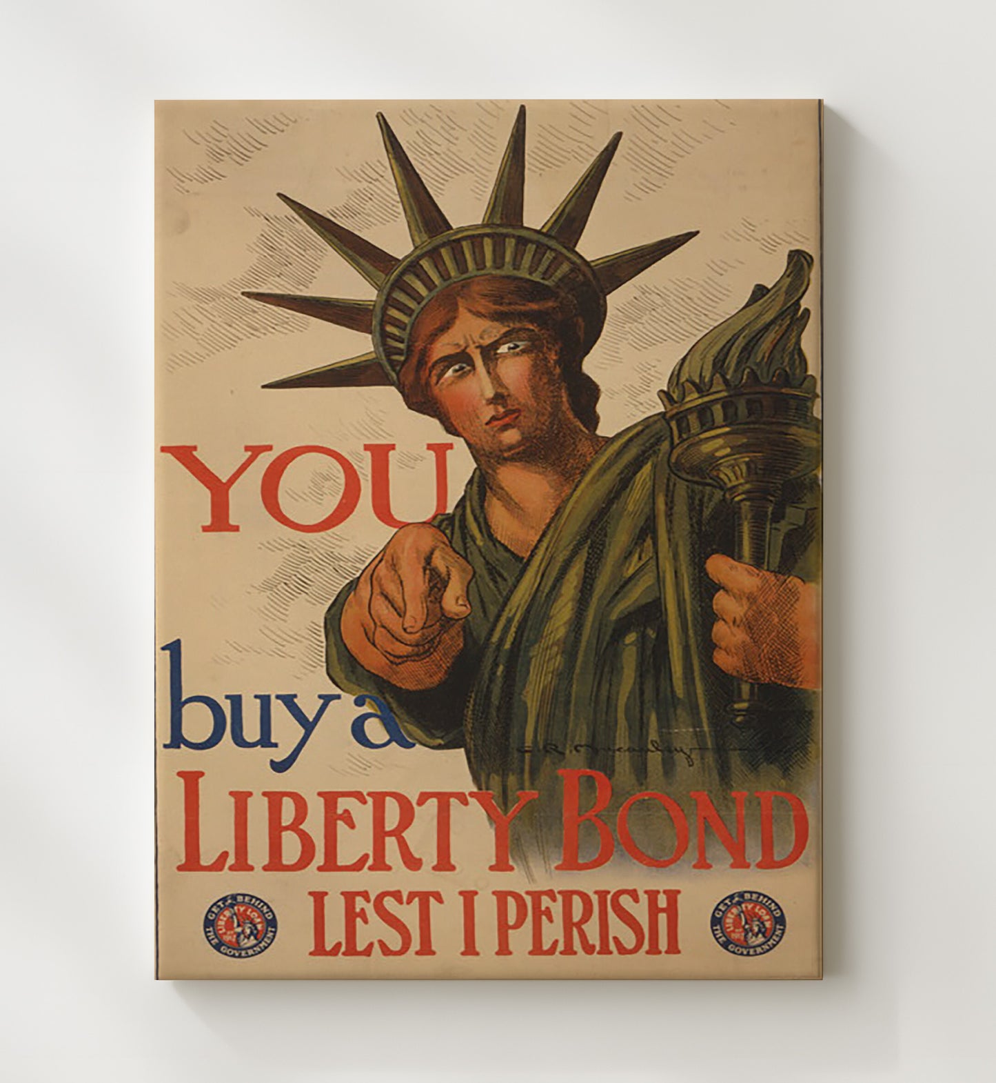 Buy a Liberty Bond - Lady Liberty Points the Way - Statue of Liberty Print - 20x24 Canvas