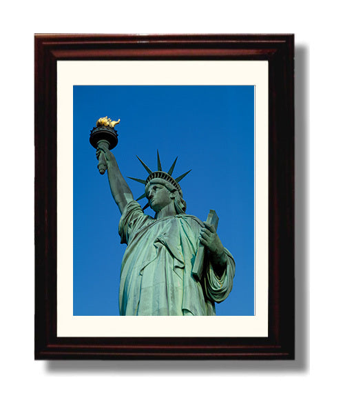 Color Close Up - A Shining Face of Freedom - Statue of Liberty Print - 8x10 Beveled Frame
