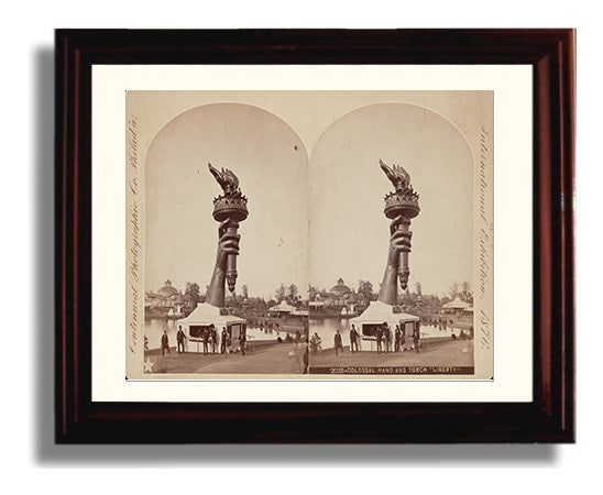 Colossal Hand and Torch Liberty 1876 - A Sneak Peek Before the Debut - Statue of Liberty Print - 8x10 Beveled Frame