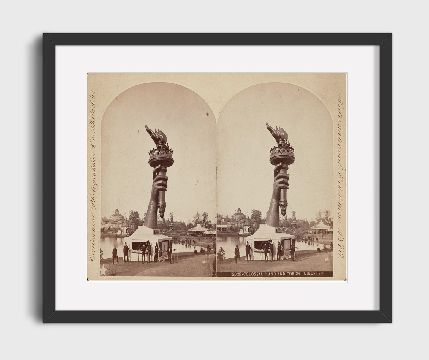 Colossal Hand and Torch Liberty 1876 - A Sneak Peek Before the Debut - Statue of Liberty Print - 16x20 Gallery Frame
