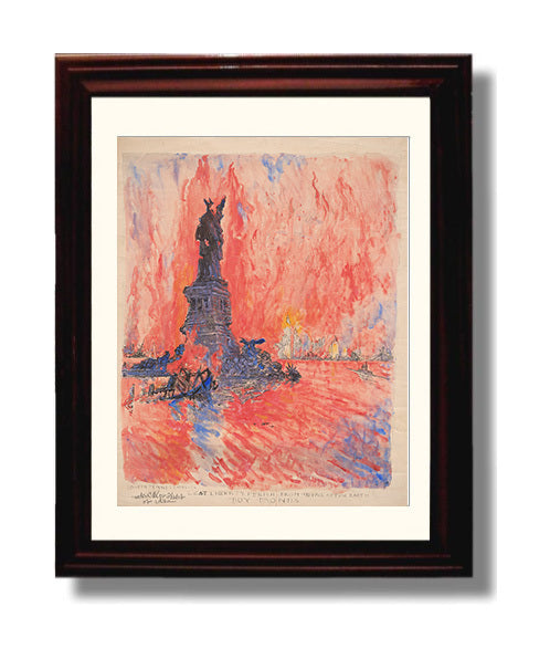 Lest Liberty Perish - Fiery Call to Buy Bonds - Statue of Liberty Print - 8x10 Beveled Frame