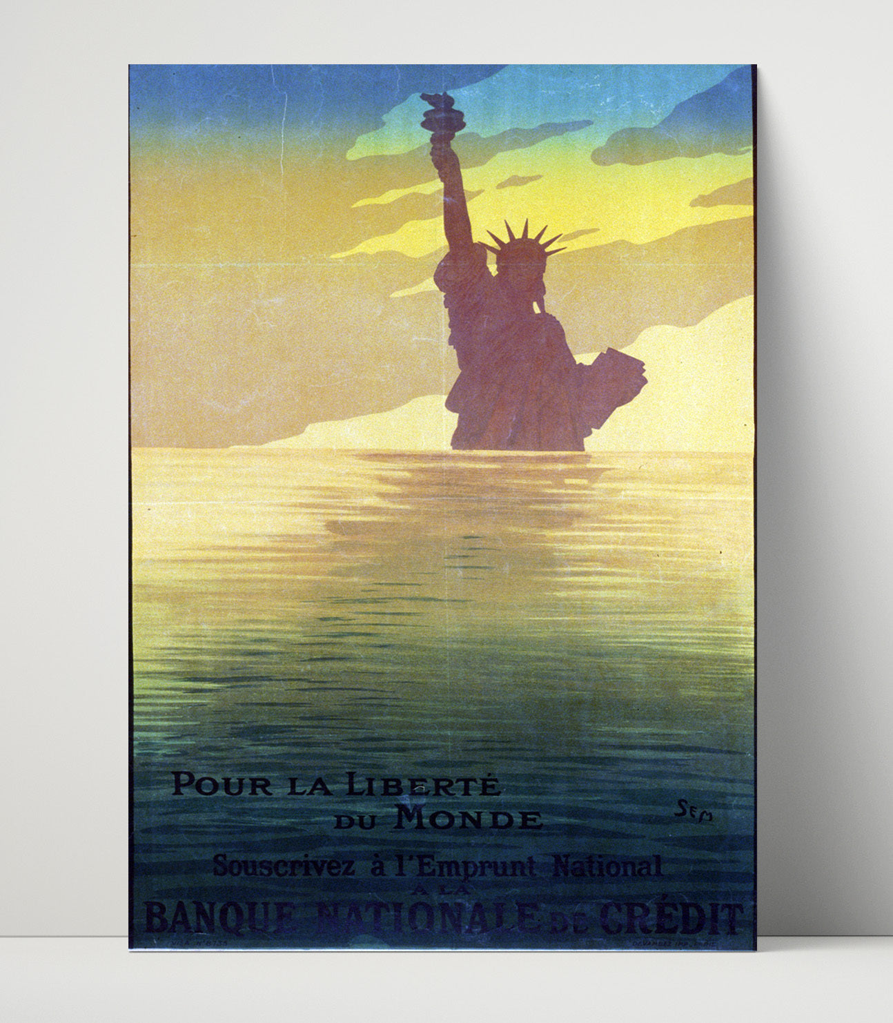 Pour La Liberte Du Monde - French Tribute to Freedom - Statue of Liberty Print - 16x20 Unframed Print