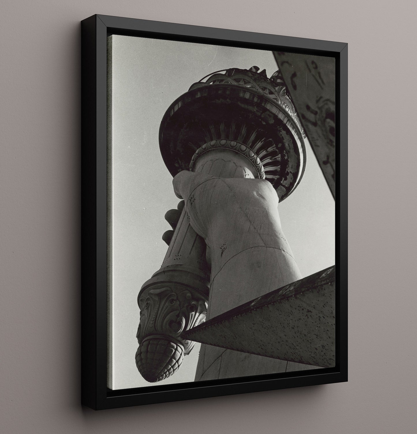 Torch - Up Close with Liberty Flame - Statue of Liberty Print - 16x20 Framed Canvas