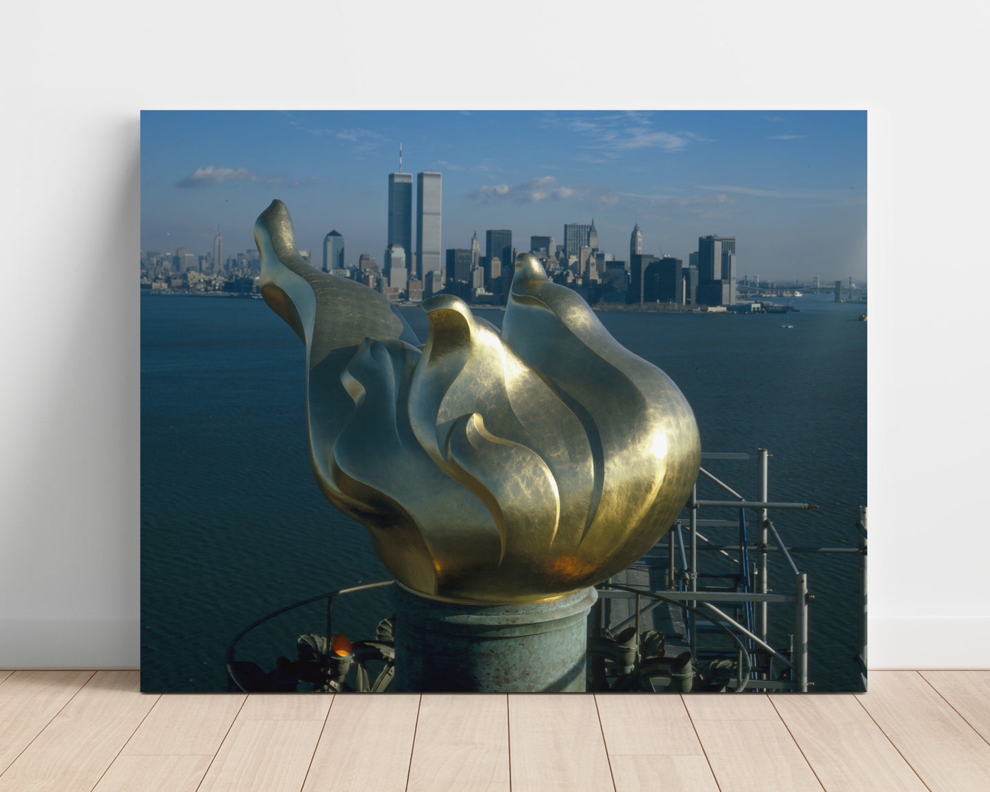 Torch NY Skyline - Flame Over Manhattan - Statue of Liberty Print - 16x20 Unframed Print