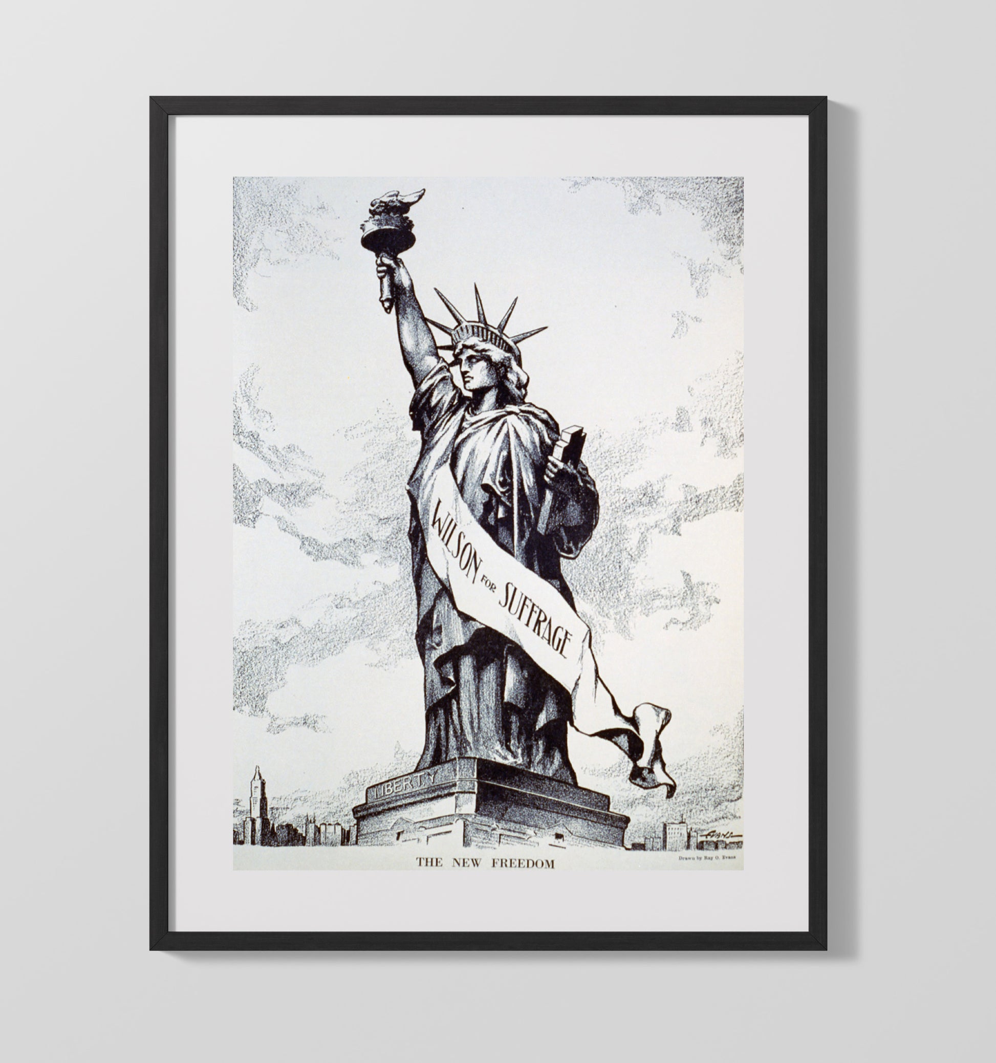 Wilson for Suffrage - Lady Liberty Demands the Vote - Statue of Liberty Print - 16x20 Gallery Frame
