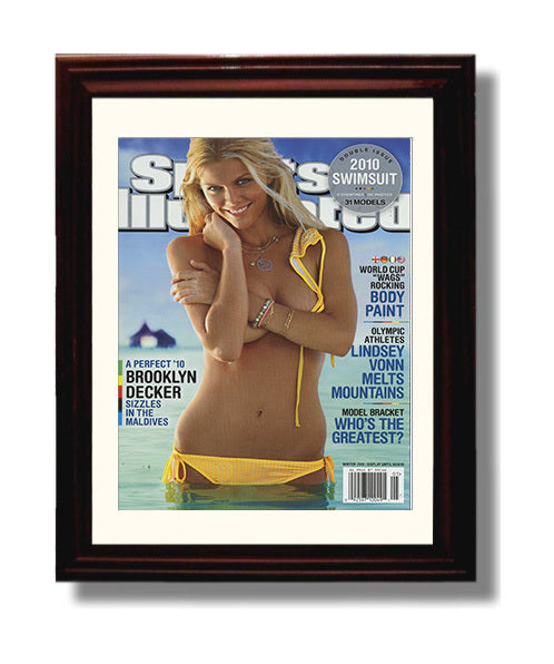 Brooklyn Decker - 2010 Maldives SI Swimsuit Issue Cover Swimsuit Wall Art 8x10 Beveled Frame wall art print – Swimsuit Wall Art decor
