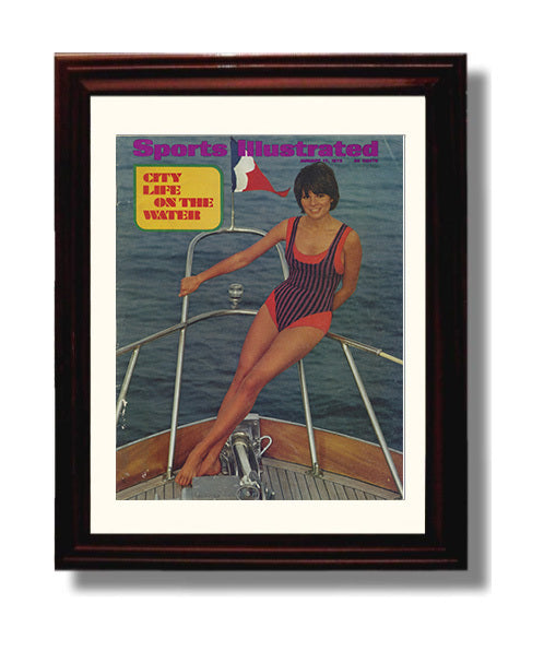 Harbor Deck Model - Vintage 1972 City Life on the Water SI Swimsuit Issue Cover Swimsuit Wall Art 8x10 Beveled Frame wall art print – Swimsuit Wall Art decor