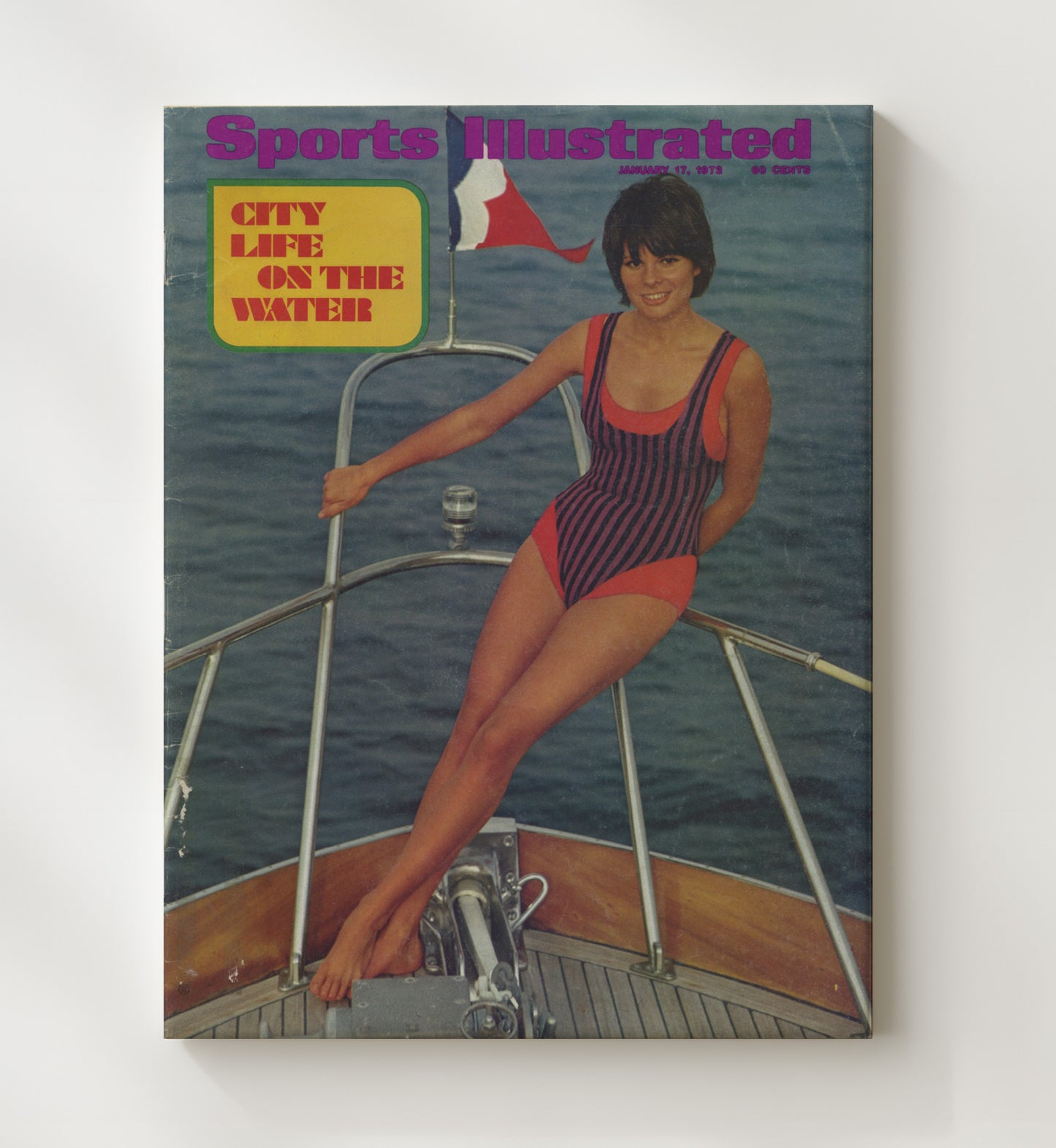 Harbor Deck Model - Vintage 1972 City Life on the Water SI Swimsuit Issue Cover Swimsuit Wall Art 20x24 Canvas wall art print – Swimsuit Wall Art decor