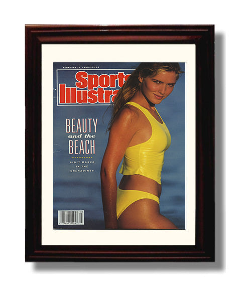 Judit Masco - 1990 Beauty and the Beach Grenadines SI Swimsuit Issue Cover Swimsuit Wall Art 8x10 Beveled Frame wall art print – Swimsuit Wall Art decor