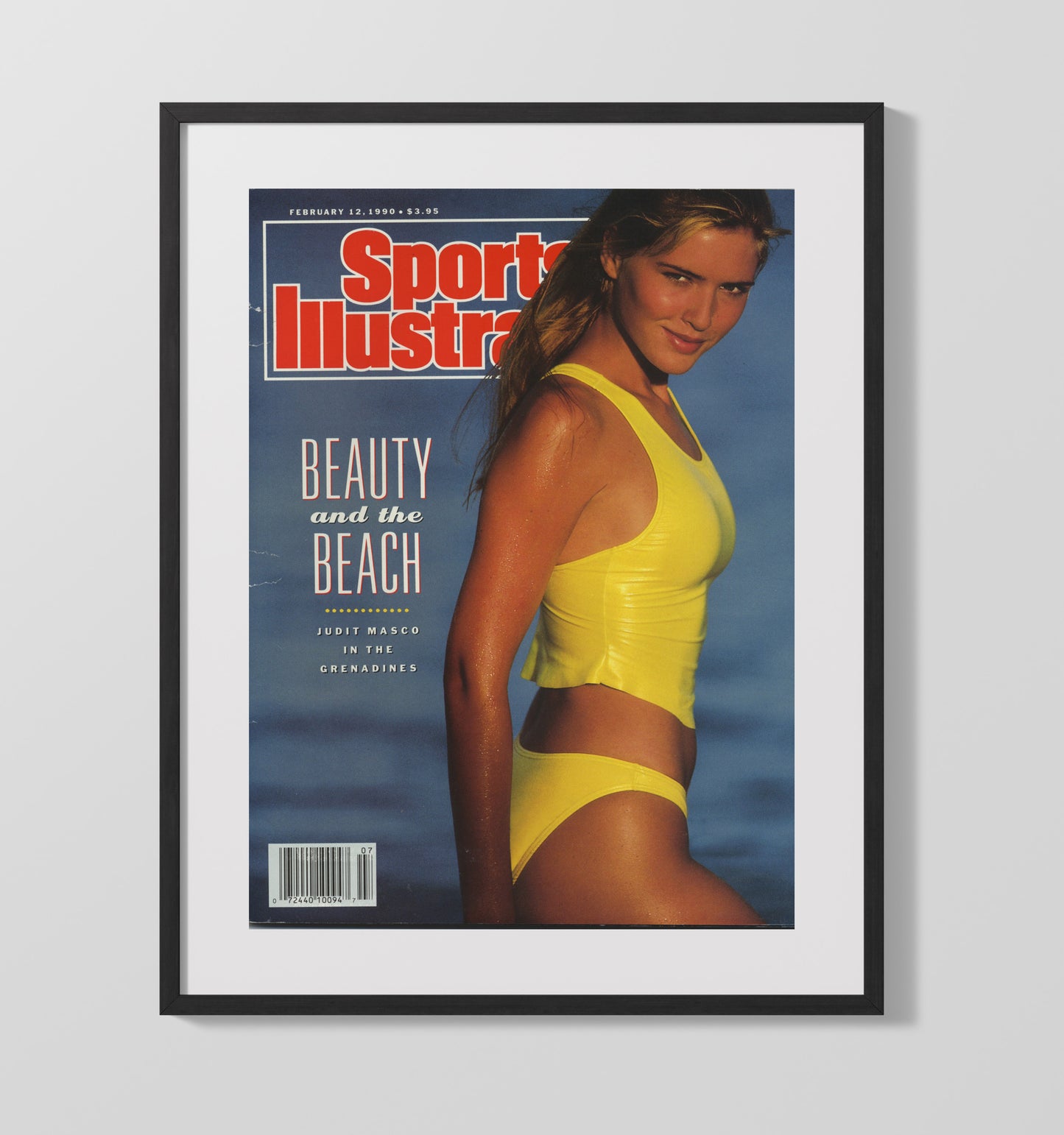 Judit Masco - 1990 Beauty and the Beach Grenadines SI Swimsuit Issue Cover Swimsuit Wall Art 16x20 Gallery Frame wall art print – Swimsuit Wall Art decor