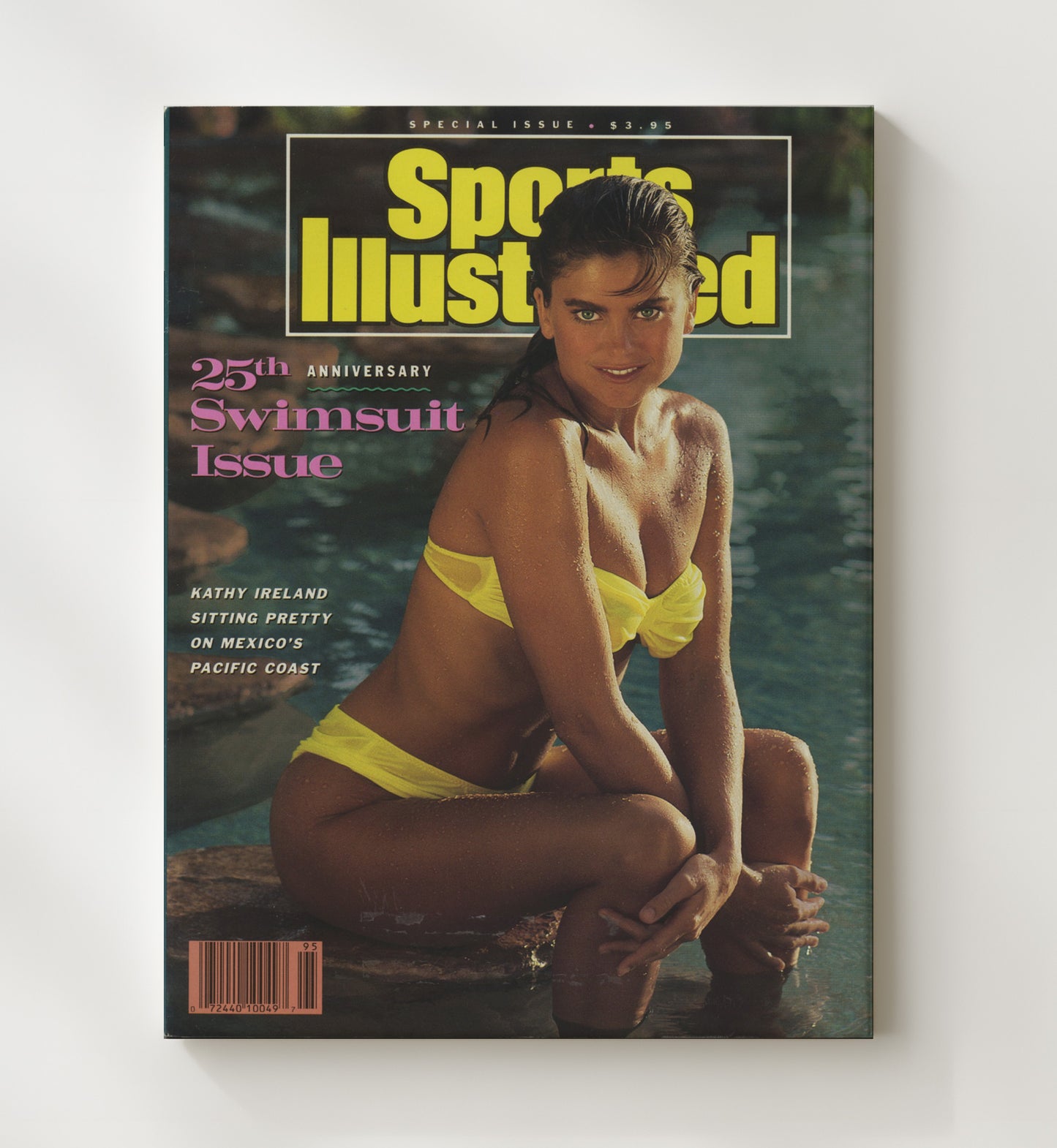 Kathy Ireland - 1989 25th Anniversary Mexico Pacific Coast SI Swimsuit Issue Cover Swimsuit Wall Art 20x24 Canvas wall art print – Swimsuit Wall Art decor