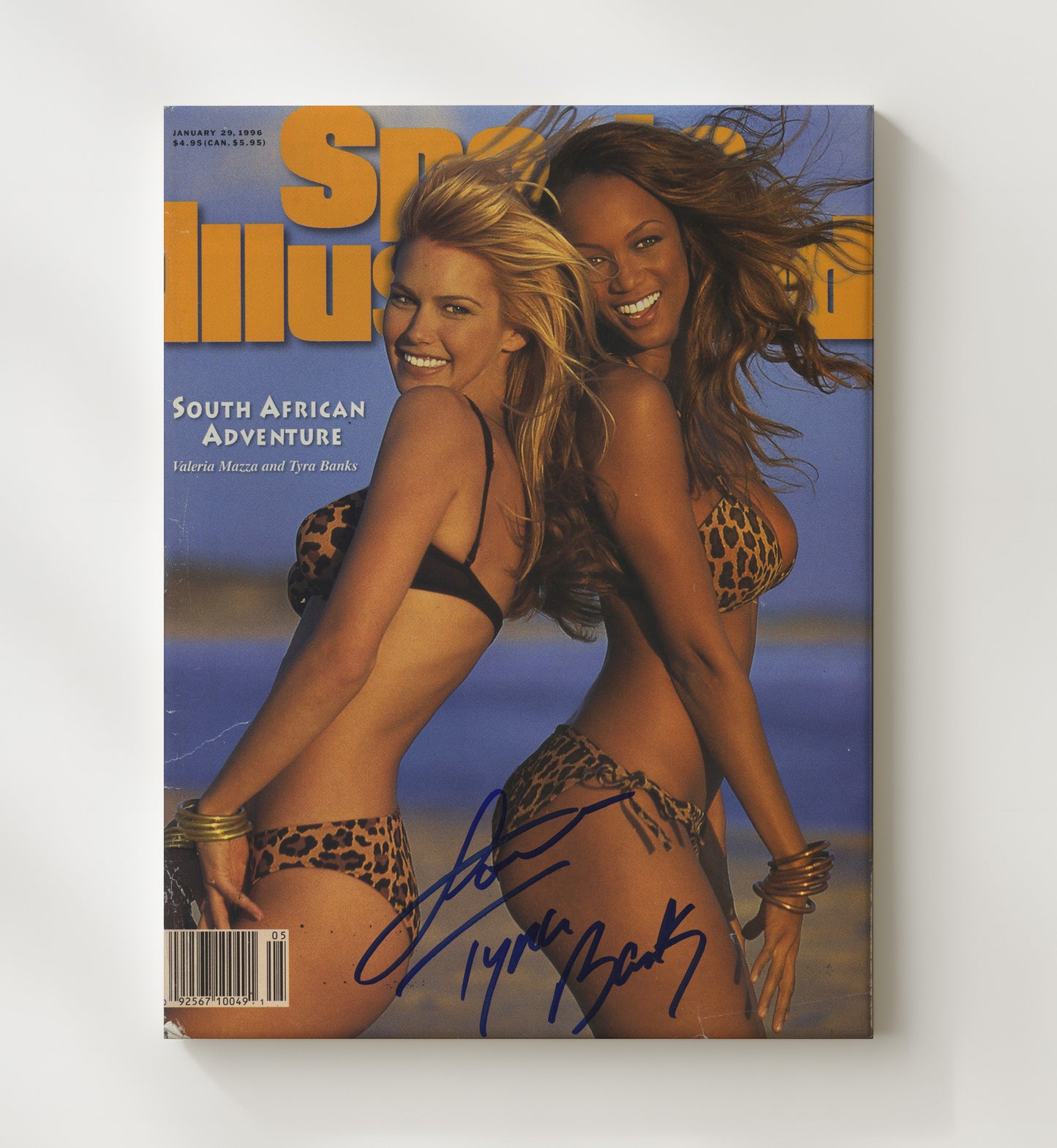 Tyra Banks and Valeria Mazza - 1996 South African Adventure SI Swimsuit Issue Cover Signed Swimsuit Wall Art 20x24 Canvas wall art print – Swimsuit Wall Art decor
