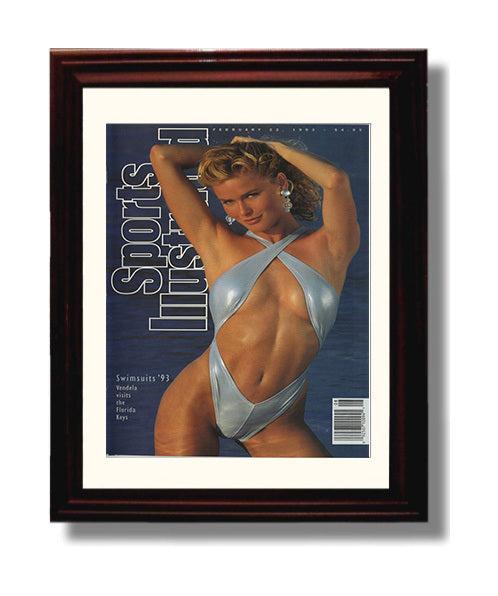 Vendela - 1993 Swimsuits 93 Florida Keys SI Swimsuit Issue Cover Swimsuit Wall Art 8x10 Beveled Frame wall art print – Swimsuit Wall Art decor