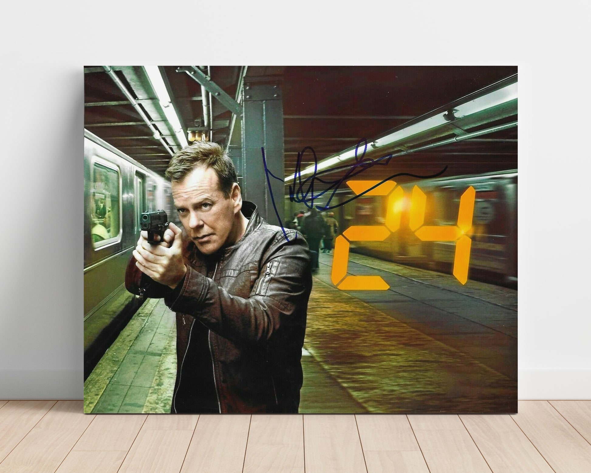 24 - Kiefer Sutherland (Jack Bauer) Subway Platform Standoff - Vintage Television Wall Art - 16x20 Unframed Print wall art print - television decor