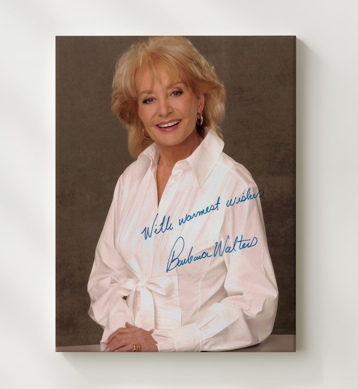 ABC News - Barbara Walters Legendary Broadcast Interviewer - Vintage Television Wall Art - 20x24 Canvas wall art print - television decor