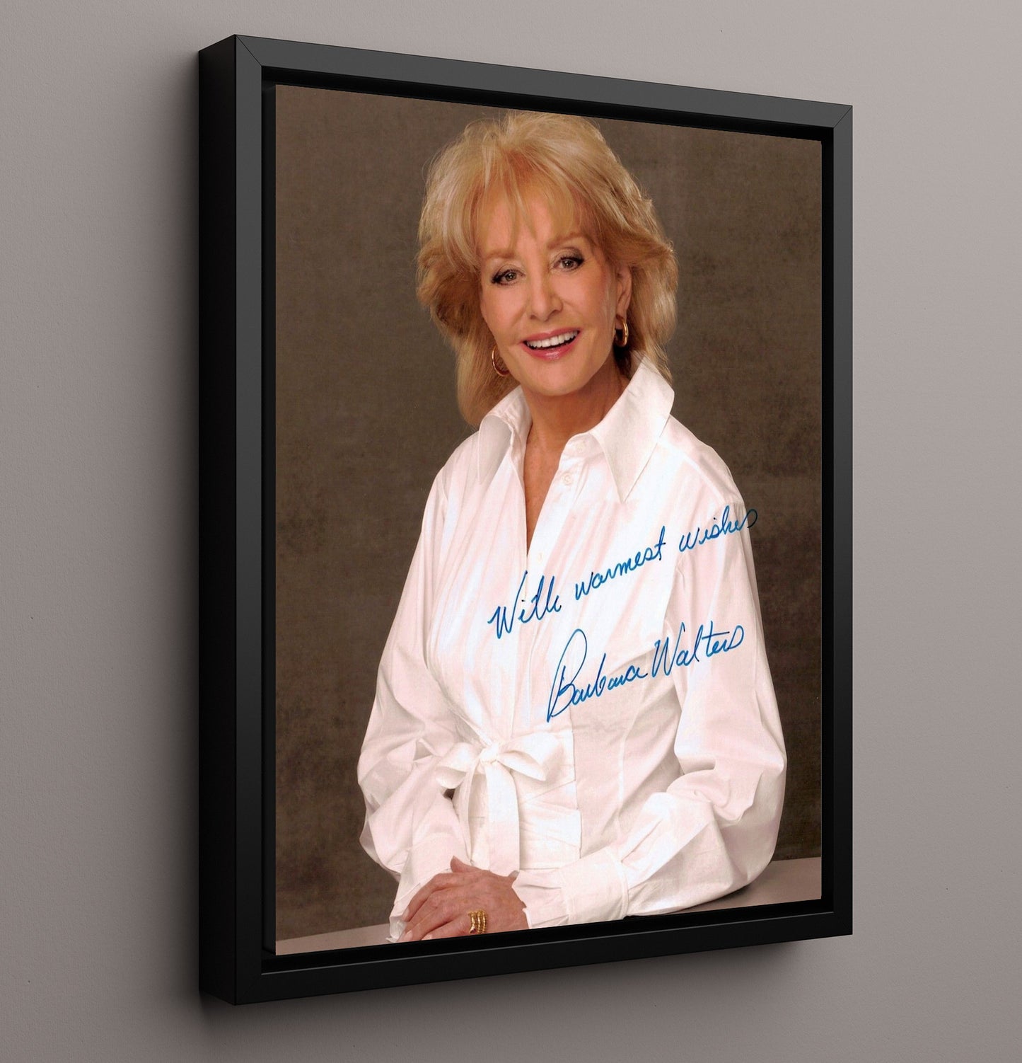 ABC News - Barbara Walters Legendary Broadcast Interviewer - Vintage Television Wall Art - 16x20 Framed Canvas wall art print - television decor