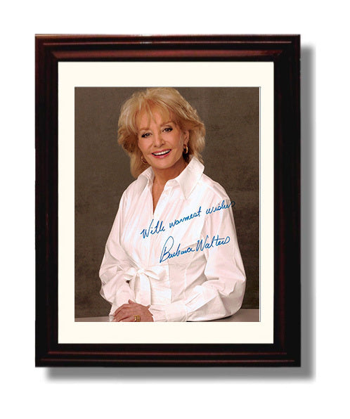 ABC News - Barbara Walters Legendary Broadcast Interviewer - Vintage Television Wall Art - 8x10 Beveled Frame wall art print - television decor
